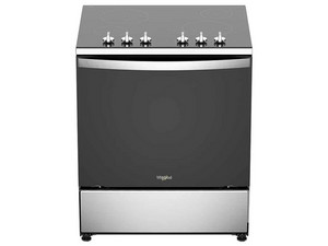 Estufa Eléctrica Whirlpool WFRE1300D de 30", 4 Quemadores, Cubierta de Vidrio, Color Negro.