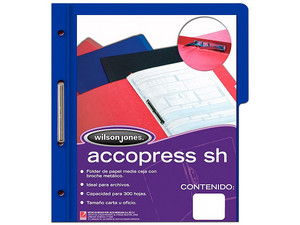 Folder ACCO Brands Accopress Tamaño Carta con Broche, Color Azul Obscuro.