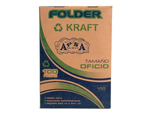 Folder Kraft Apsa L26-P, Tamaño Oficio, 100 piezas.