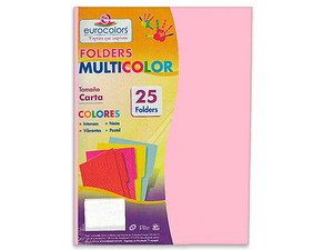 Folder Eurocolors Multicolor Arcoíris Pastel, Paquete de 25 Pzas.
