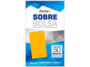 Sobre Engomado Fortec B-16-KG, 50 Piezas, Color Amarillo.