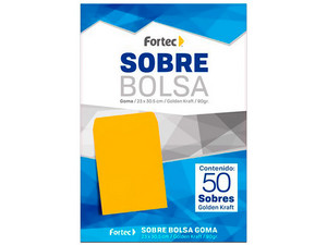 Sobre Engomado Fortec B-23-KG, Tamaño Carta, 50 Piezas, Color Amarillo.