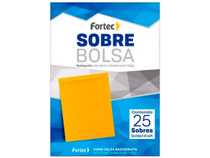 Sobre Engomado Fortec B-40-RAK, Radiografia, 25 Piezas, Color Amarillo.