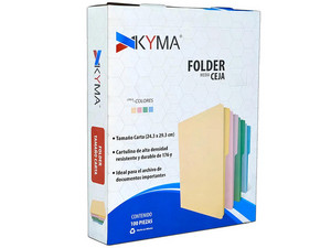 Folder Manila, Tamaño Carta, Crema, Caja C/100 Pzas.