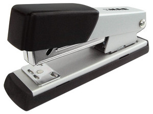 Grapadora MAE EMM-5S, Media tira, Metálica, Satinada, Color Plata/Negro.