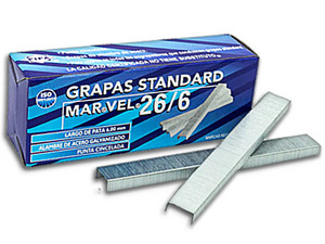 Grapas Estándar 26/6 Marvel, Acero Electro-Galvanizado, 5040 Pzas.