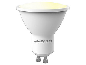 Foco Inteligente Allterco Shelly DUO tipo Gu10, Wi-Fi 2.4GHz, Color dual blanco y cálido, Compatible con App Shelly.