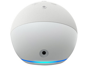 Bocina Inteligente  Echo Dot Quinta Generación con Alexa y Reloj,  Color Blanco.