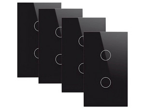 Kit de 4 Apagadores Inteligentes Epcom SH412W4K, Conexión Wi-Fi 2.4 Ghz, Compatible con Alexa y Google Home, Color Negro.