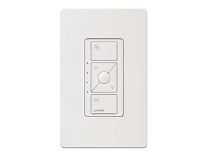 Control de velocidad inalámbrico Lutron PDFSQNWH para ventilador de techo, un solo polo.