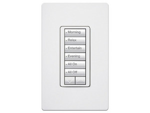 Teclado Seetouch Hibrido 6 botones, 2 botones subir y bajar, programe escenas diferentes en cada botón, puede instalarse en un interruptor de luz.