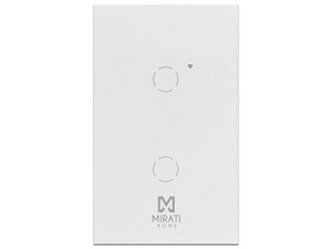 Apagador Inteligente Mirati M2SI2 Touch, Conexión Wi-Fi, Compatible con Amazon Alexa y Google asistente, Color Blanco.