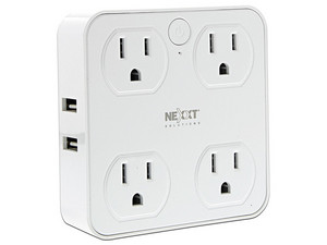 Enchufe inteligente Wi-Fi Nexxt Solutions NHP-T615, 4 x NEMA 5-15R, 2 x USB Tipo A, 2 x USB Tipo C. Color Blanco.