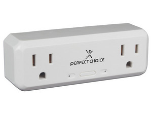 Conector inteligente doble Perfect Choice PC-108177, compatible con Google Home y Alexa.