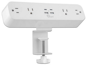 Estación de Carga Inteligente QIAN QBP-188WF-01, 4 Contactos Nema 5-15R, 2 Puertos USB Tipo A, 2 Puertos USB Tipo  C. Color Blanco.