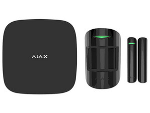 Kit de Panel de alarma inteligente Ajax ST-1-1, Incluye 1 sensor de movimiento y un detector de puerta o ventana, Wi-Fi, Ethernet. Color Negro.