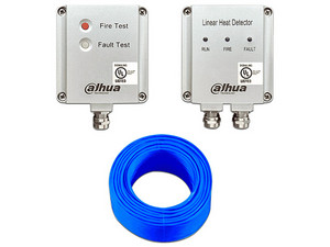 Kit de Detector de Calor Lineal Dahua Wisualarm, Adaptador y Terminal, Cable de 200m, Temperatura de Alarma de 68 Grados, Color Blanco.