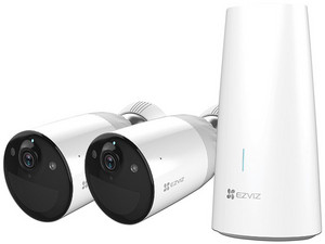 Sistema de seguridad de 2 cámaras EZVIZ BC1-B2, de 2MP, Full HD 1920 x 1080, IR hasta 10m, IP66, visión nocturna, Batería de  12,900mAh.