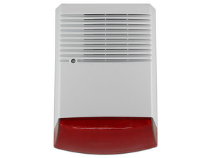 Sirena Estrobo Exterior con Batería PAAMON PM-SRE60RB con Doble Carasa y 1 Tono de 125dB. Color Rojo.