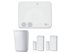 Kit de Sistema de Alarma Qolsys IQ4 NS, Incluye Sistema de Alarma IQ4 NS autocontenido sin pantalla, 2 Sensores Magnéticos Inalámbricos y 1 Sensor PIR Inalámbrico.