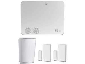Kit de Sistema de Alarma Qolsys IQNS PACK, Incluye Panel IQ 4 NS, 1 sensor PIR inalámbrico PG9914, 2 Sensores Magnéticos PG9303, Color Blanco.