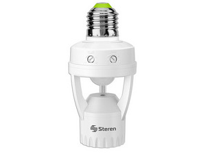 Socket Steren LAM-055 con sensor de movimiento de 360 grados. Color Blanco.