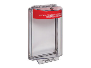 Cubierta Universal STI STI-13010FR-ES Para Estación de Alarma, Texto Contra Incendio Grabado.