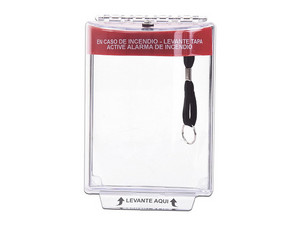 Cubierta Universal STI Transparente con Sirena, Texto de Incendio en Español.