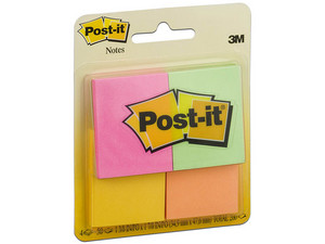 Mini Notas 3M Pist-It Neon, Multicolor.