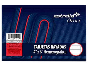 Tarjeta Hemerográfica 4x6 Raya Estrella 44, 100 Páginas.