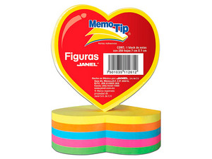 Notas Adhesivas Janel Memo Tip de Corazón, 3" x 3", 250 Notas.