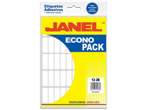 Etiquetas Adhesivas Janel Econo Pack, 13 x 38mm, Color Blanco.