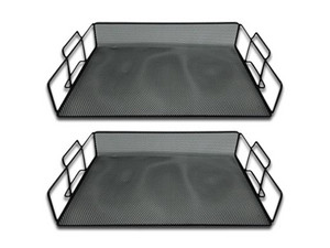 Charola apilable Nextep NE-169. Color Negro. (2 Piezas)