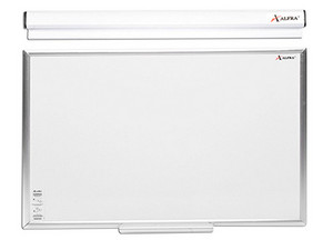 Pintarron Clásico Alfra de 40 x 60 cm con Sujeta folio para documentos. Color Blanco