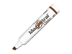 Marcador Azor Magistral para Pizarrón Blanco, Color Café, (12 Piezas).