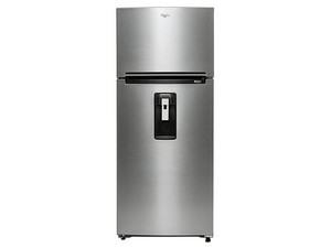 Refrigerador Top Mount Whirlpool WT1865A de 18 Pies Cúbicos, 504 L, Dispensador de Agua, 127V, Color Gris.