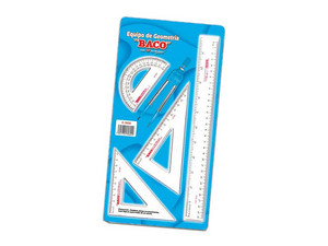 Juego de Geometría Baco EQ004, Flexible, Incluye Escuadra, transportador, regla y compás.