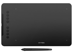 Tableta gráfica XP-PEN Deco 01 V2, USB. Color Negro. Empaque dañado, accesorios con daño y desgaste.