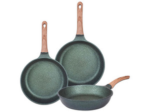 Juego de Sartenes Queen Sense Lacena Xiocolat Diamante Premium (SKJ013-05) incluye sartenes de 20 cm, 24 cm y 28 cm, con recubrimiento antiadherente y mangos ergonómicos, aptos para todo tipo de cocinas.