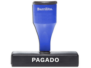 Sello Barrilito, Leyenda Pagado, Practi, 18 x 72 mm, Blister.