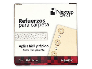 Etiquetas Nextep NE-013X, Refuerzo para Carpeta, Transparentes, Paquete de 500 unidades