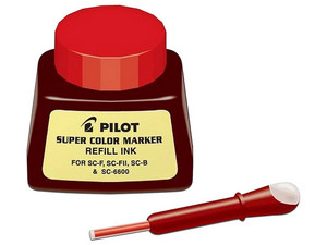 Tinta para Marcador Pilot SC-RF EMP-180, 30ml, Permanente, Tinta Roja.