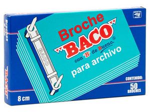 Broche Baco de 8 cm, con Capacidad para 50 Hojas.
