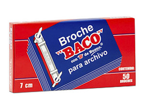 Broche Baco para archivo de 7cm. Paquete con 50 piezas
