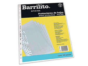 Protector de Hojas Barrilito PHL100, Tamaño Carta, Paquete con 100 Piezas.