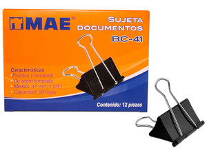 Sujeta Documentos MAE BC-41 41mm (1 5/8") 12 Piezas.