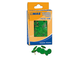 Tachuela MAE de 100 piezas. Color Verde
