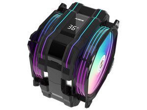 Disipador y Ventilador Alseye M120D Plus-W II, Pantalla LED, 1900 RPM, Soporta Socket LGA 1700, 1366 y AMD AM4 y AM5, ARGB, Color Negro.