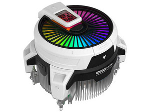Disipador y Ventilador Alseye W90-AMD, ARGB, Pantalla LED, 3000 RPM, Soporta Socket AMD AM5 y AM4, Color Blanco.
