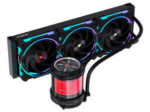 Sistema de enfriamiento líquido ALSEYE W360-V-B, 360 mm, hasta 2400 RPM. Color negro.